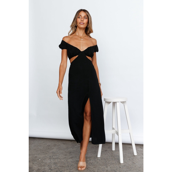 Hello Molly - IN YOUR EYES MAXI DRESS BLACK 4 - Picture 2 of 16